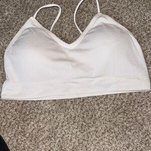 SHEIN White Seamless V-Neck Bra